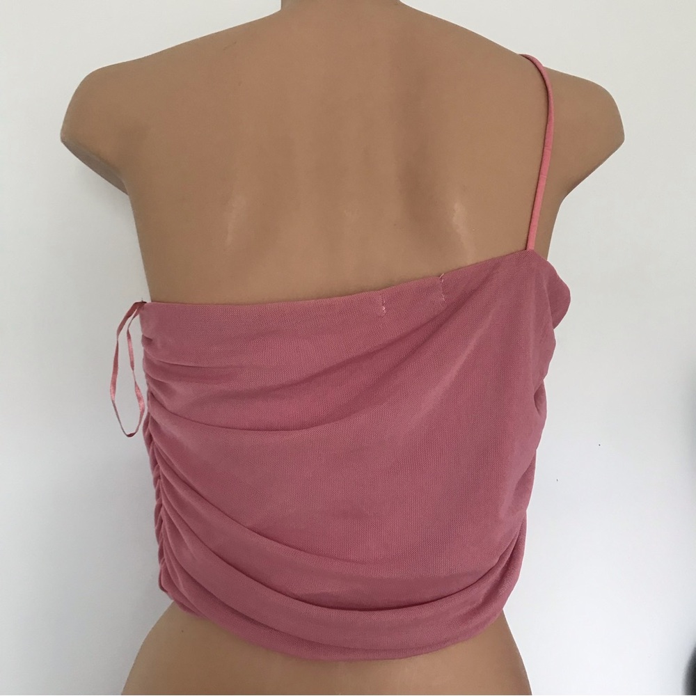 Valleygirl Women’s Pink One Shoulder Asymmetrical Crop Top Size XL Size 14 - Picture 6 of 6
